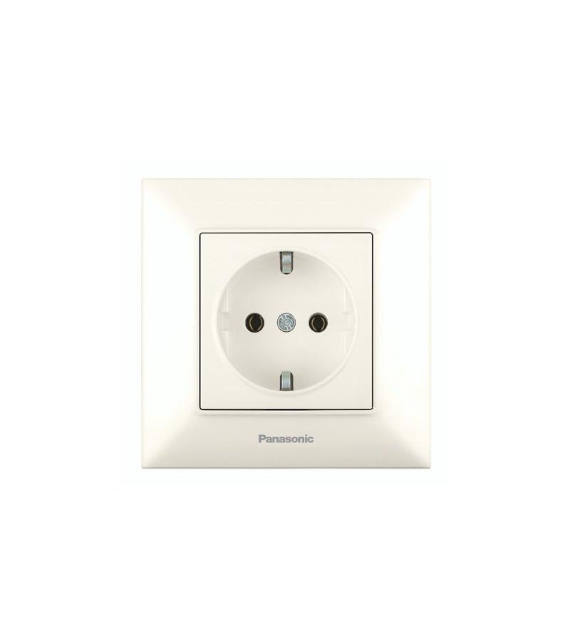 როზეტი  PANASONIC ARKEDIA SLIM  დამიწებით  კრემი