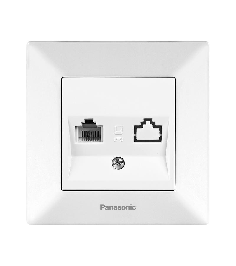 როზეტი  PANASONIC ARKEDIA SLIM  ტელეფონის თეთრი