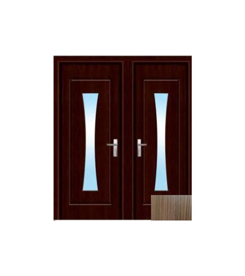 კარი მინით  KM-707 ზომა  215*80*4 ფერი  Walnut (7-5)
