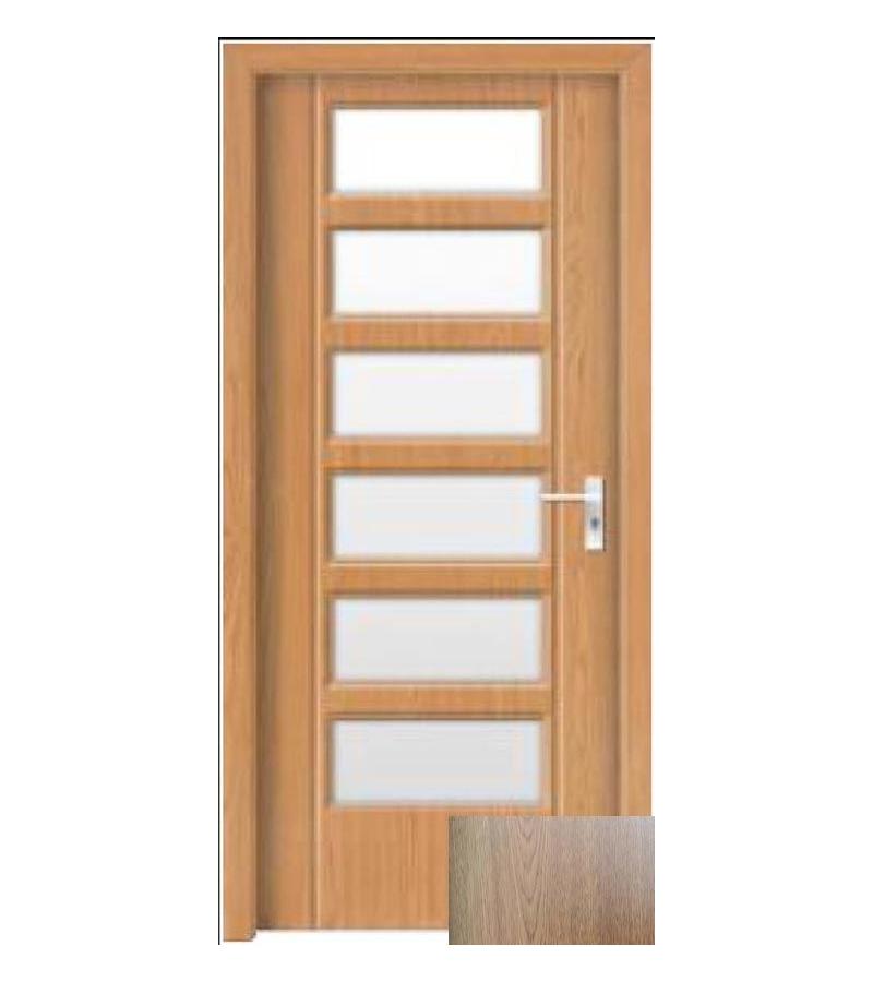 კარი მინით  OP-106 ზომა  215*80*4 ფერი  OAK (1-3)
