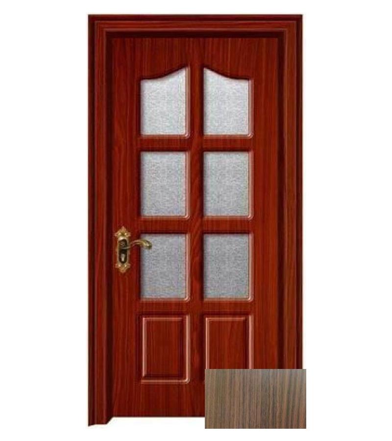 კარი მინით  KM-128 ზომა  215*80*4 ფერი  Walnut (7-5)