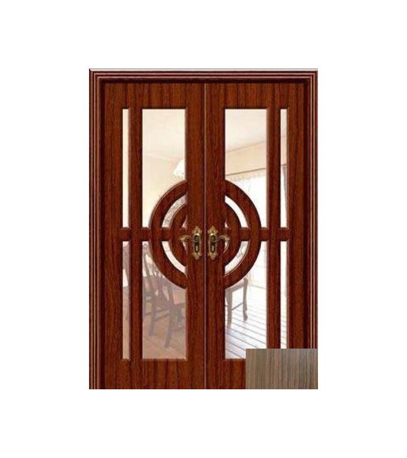 კარი მინით ორიანი  KM-139 ზომა  215*75*75*4 ფერი  Walnut (7-5)