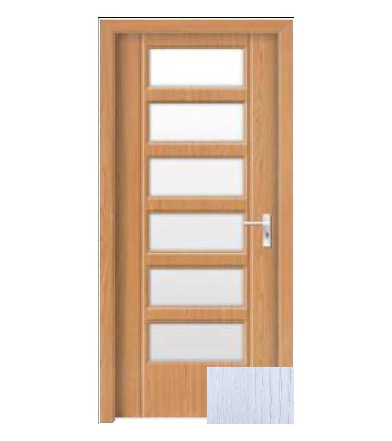 კარი მინით  OP-106 ზომა  215*80*4 ფერი Pearl White (AKC-021)
