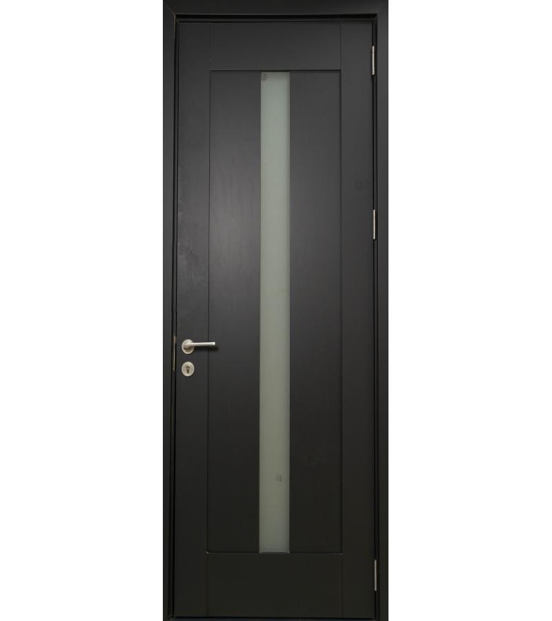 Дверь со стеклом КМС-038 размер 215*80*4 цвет Мат черный