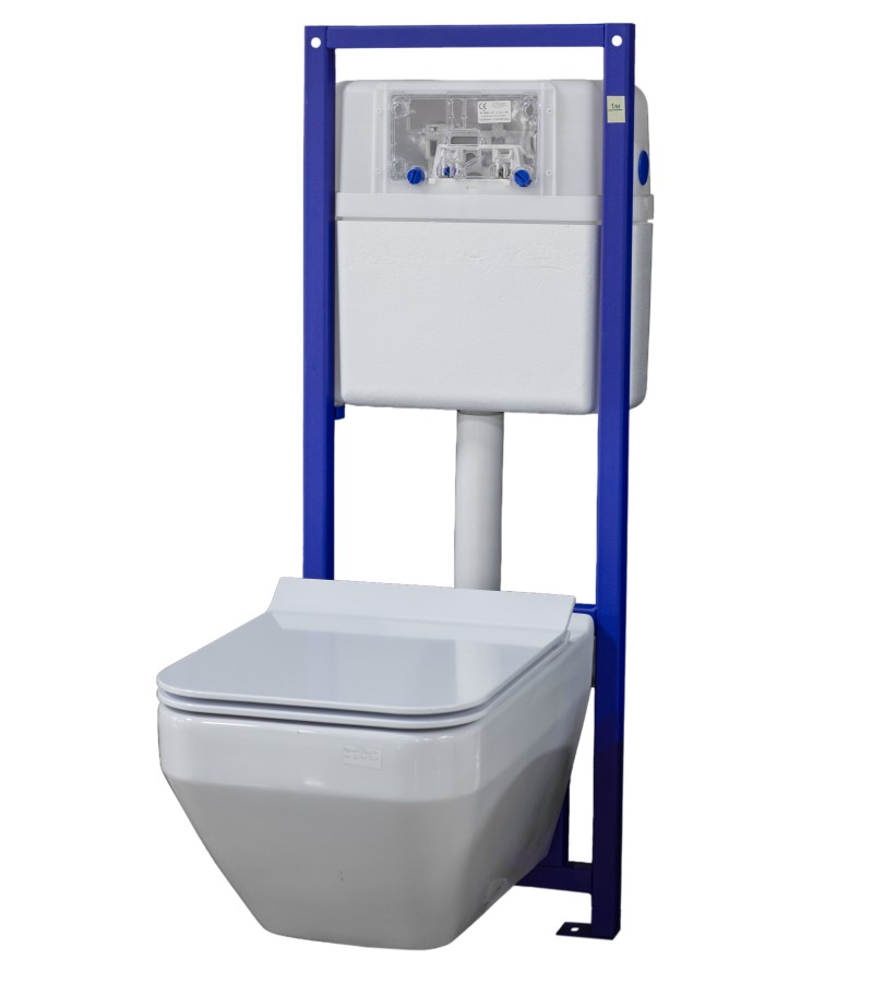 WC with hanging installation (with a lid mechanism with a hook) CREA SQUARECCODPL EO /PILOT/LINK PRO