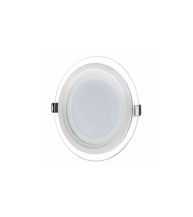 მნათი მოწყობილობა  LED  მრგვალი ჩასასმელი (Round Glass) მინით 3 ფერი  12 W  6400 K    Thea