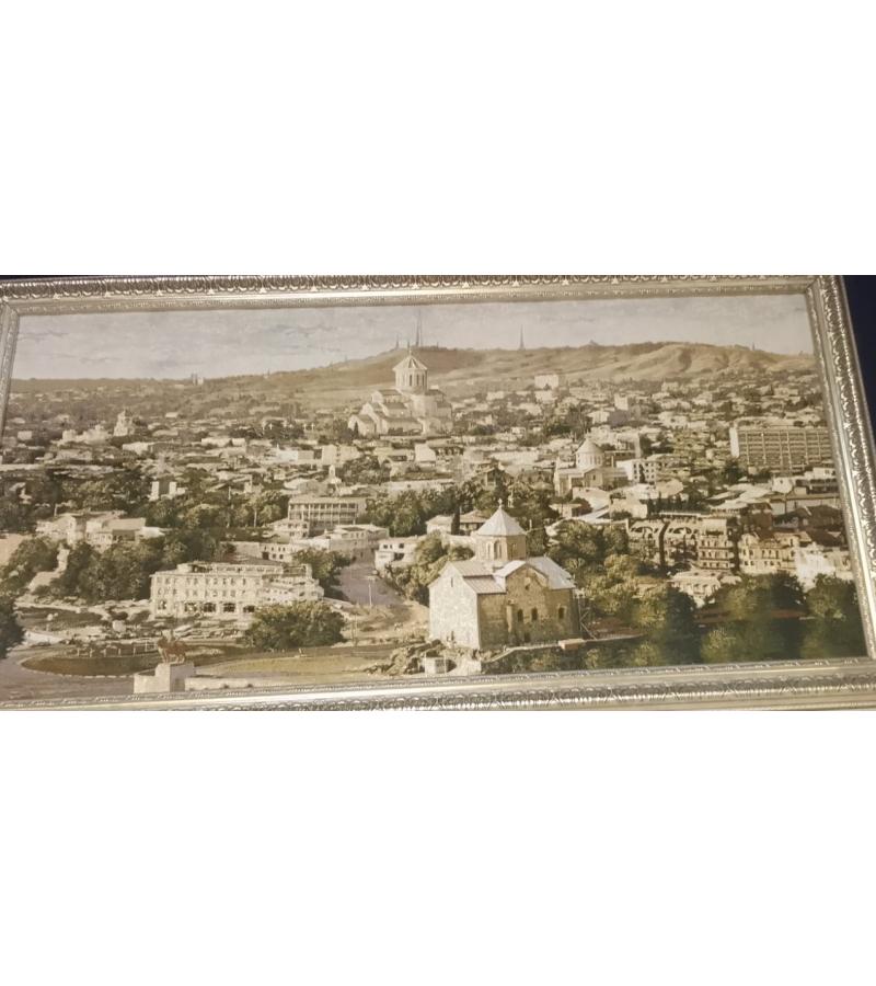 სურათი გობელენი  PANO LUX ჩარჩოთი  OLD TIFLISI  ზომა. 160*60    მწარ. NIVA DOKUMA
