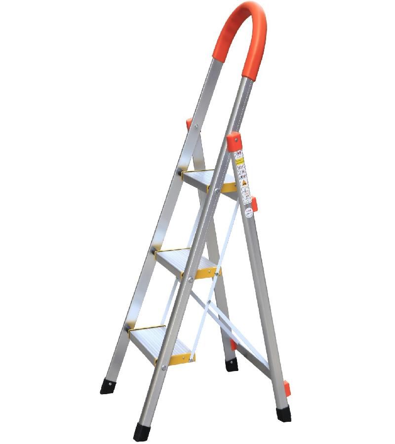 Aluminum ladder WG604-3A 2+1 steps DELTA