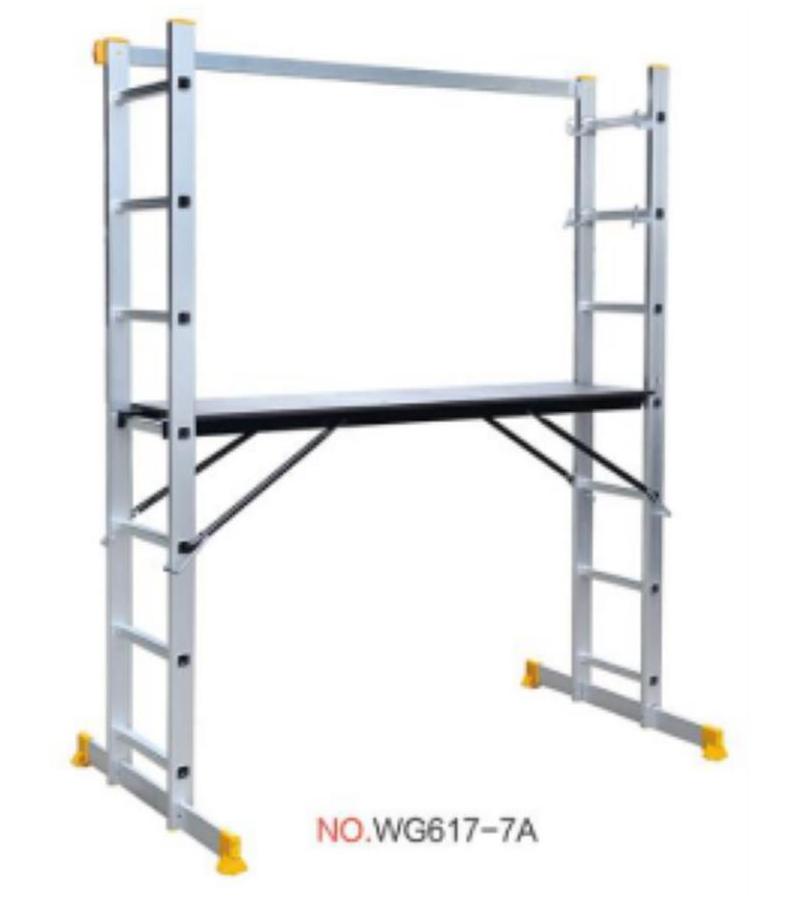 Scaffolding ladder WG617-7A 2*7 steps 147x40x1.2 175/272 cm DELTA