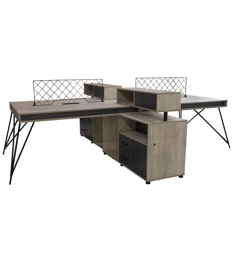 Office table with 4 drawers # MK-D1128 size. 2800*2400*1050