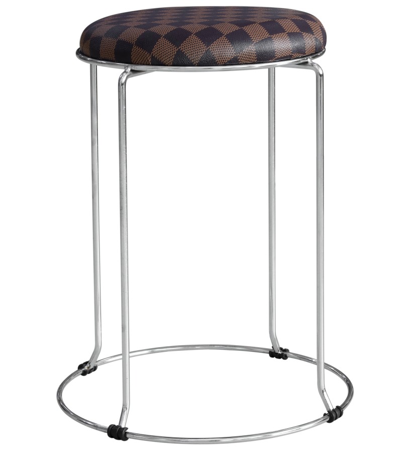 სკამი ლითონის ფეხებზე  ყავისფერი /ოქროსფერი