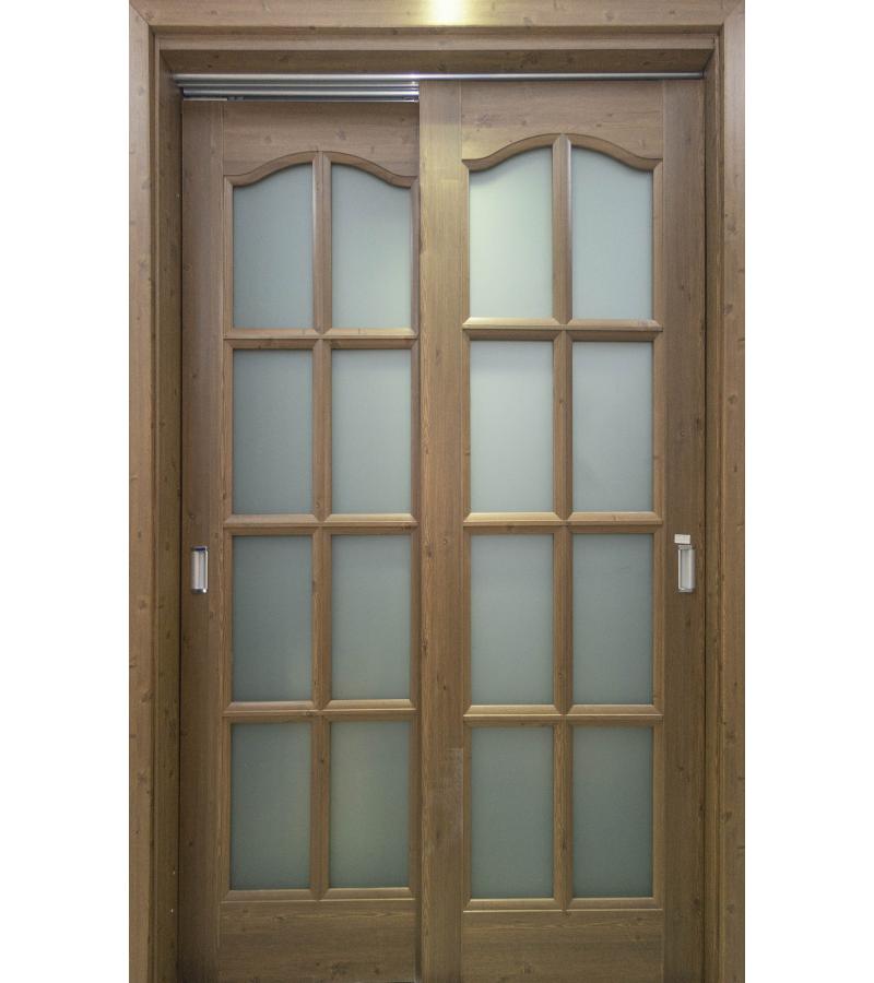 კარი მინით ორიანი  KMC-053 ზომა  215*75*75 ფერი  Ancient Pine  (KCN-16)