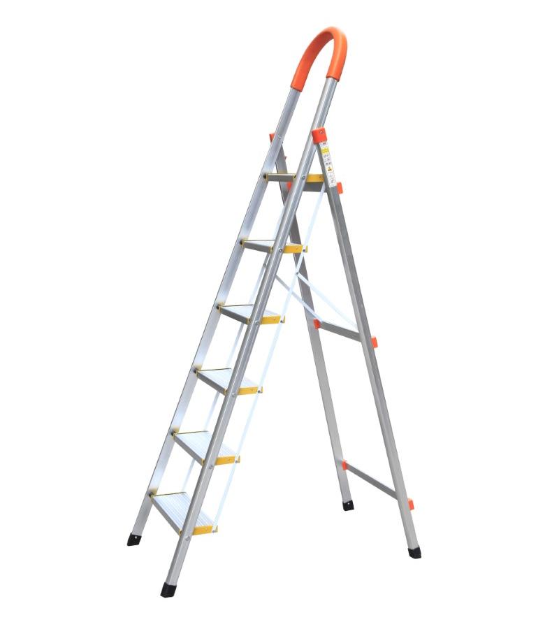 Aluminum ladder WG604-6A 5+1 step DELTA