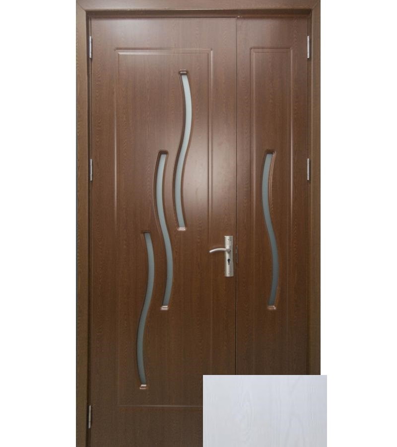 Door with glass door-and-a-half