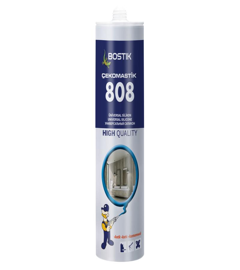სილიკონი უნივერსალი Cekomastik 808 თეთრი 280 გრ  BOSTIK