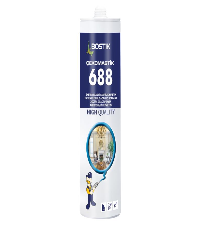 აკრილის მასტიკა Cekomastik 688 Extra Elastic თეთრი 310 მლ  BOSTIK