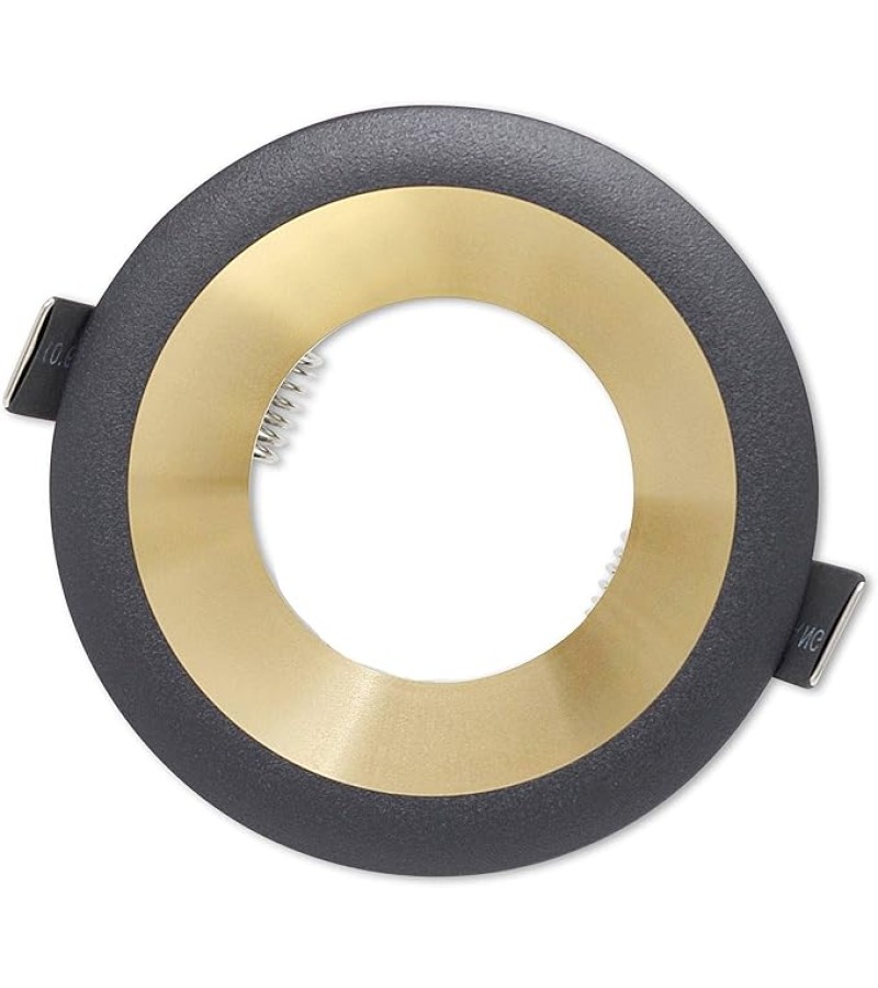 წერტილოვანი განათების ჩარჩო  მრგვალი  BLACK + GOLD  / CT-5418  ASSOS   მწარ. CATA