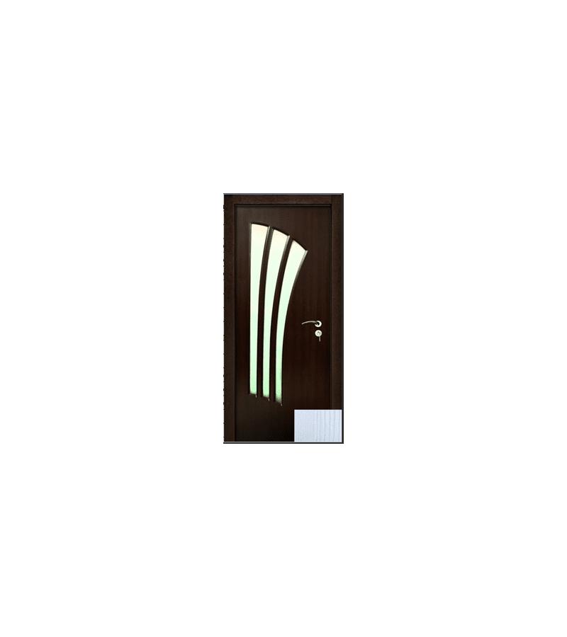 კარი მინით  KM-700 ზომა  215*75*4 ფერი  Pearl White (AKC-021)