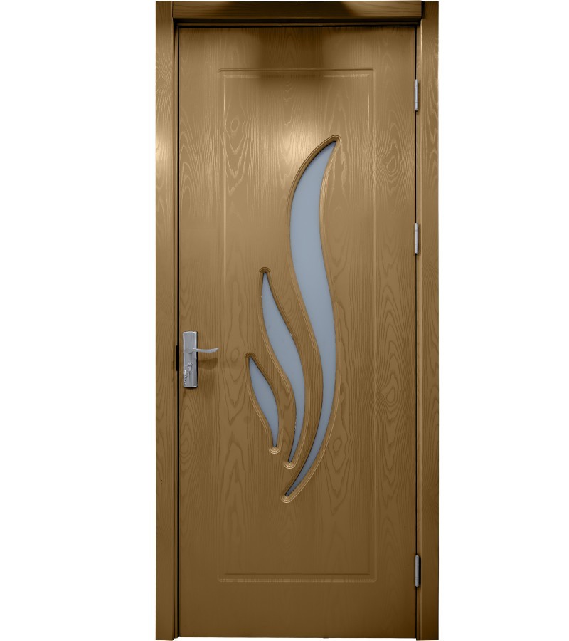 Дверь со стеклом КМ-708 размер 205*75*4 цвет ДУБ (1-3)