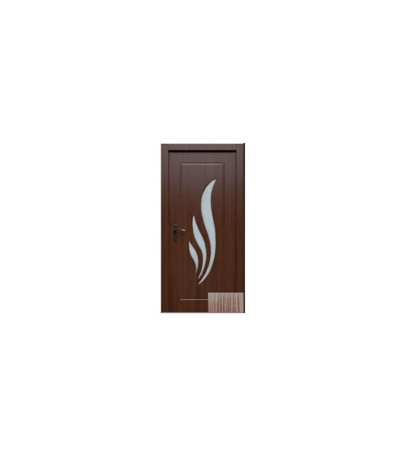 კარი მინით  KM-708 ზომა  205*75*4 ფერი  Walnut (7-5)