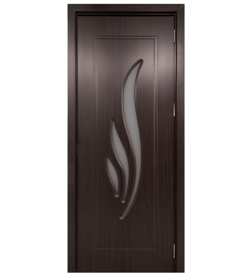 Дверь со стеклом КМ-708 размер 205*75*4 цвет Орех (7-5)