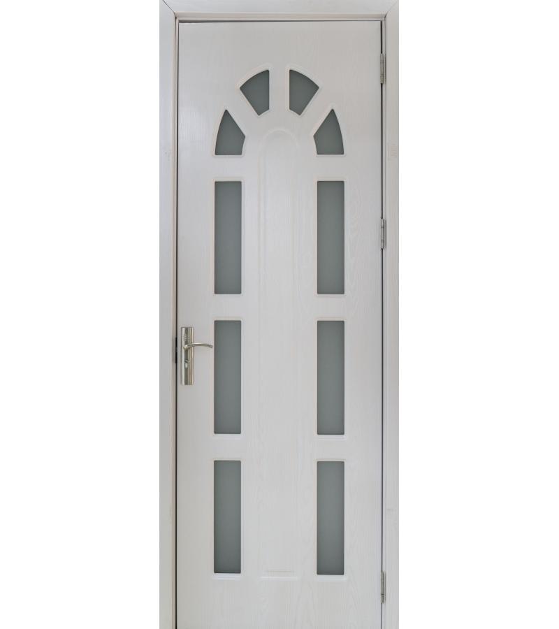 კარი მინით  KM-709 ზომა  205*75*4 ფერი  Pearl White (AKC-021)
