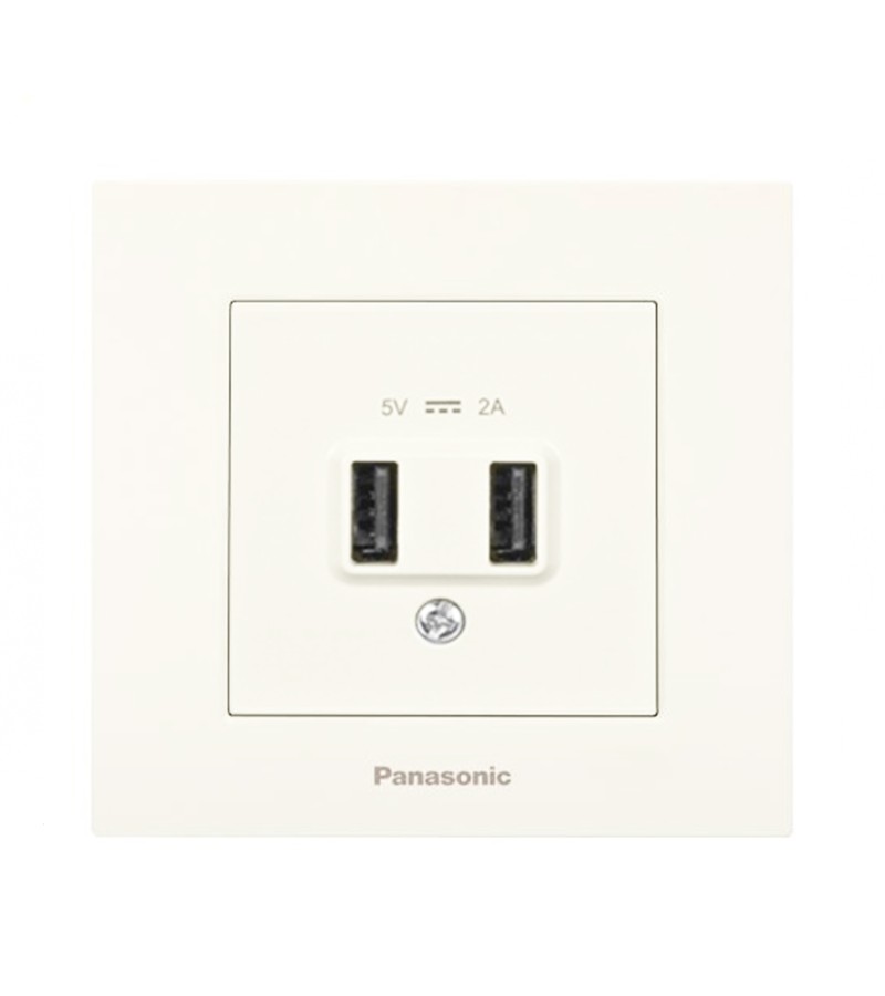 როზეტი USB 5V-2A   PANASONIC ARKEDIA SLIM  თეთრი  WNTC02312WH-EU1