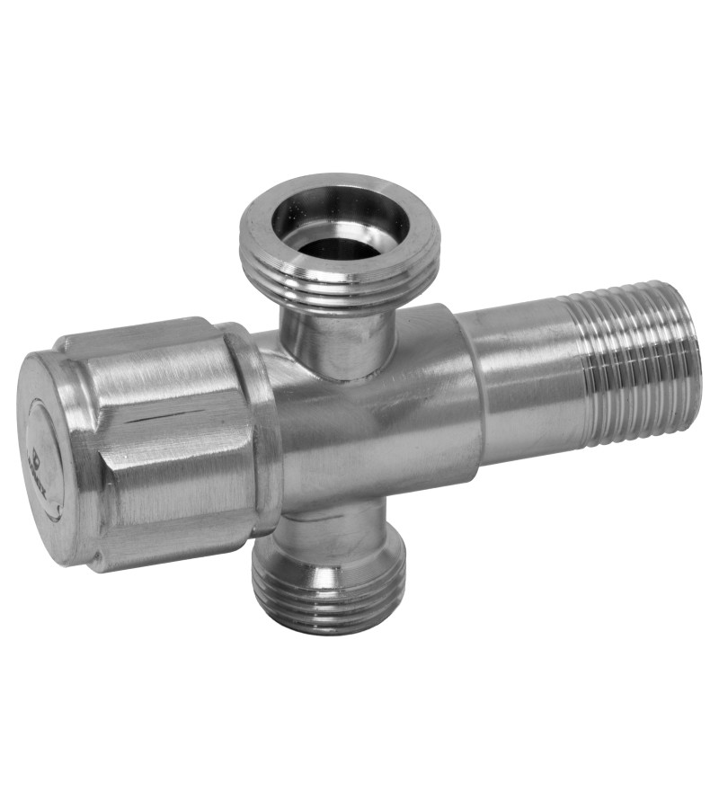 ვინტილი ჯვარედინი  1/2*3/4*1/2  ნიკელის  LV-7905    მწარ. LEOMIX