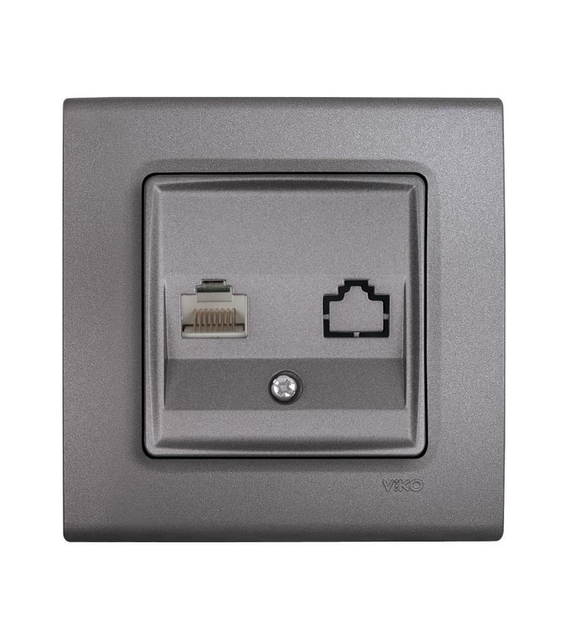 როზეტი ინტერნეტის  LINNERA GRANIT GRISI  TEKLI DATA   #90402032-MD  VIKO by Panasonic