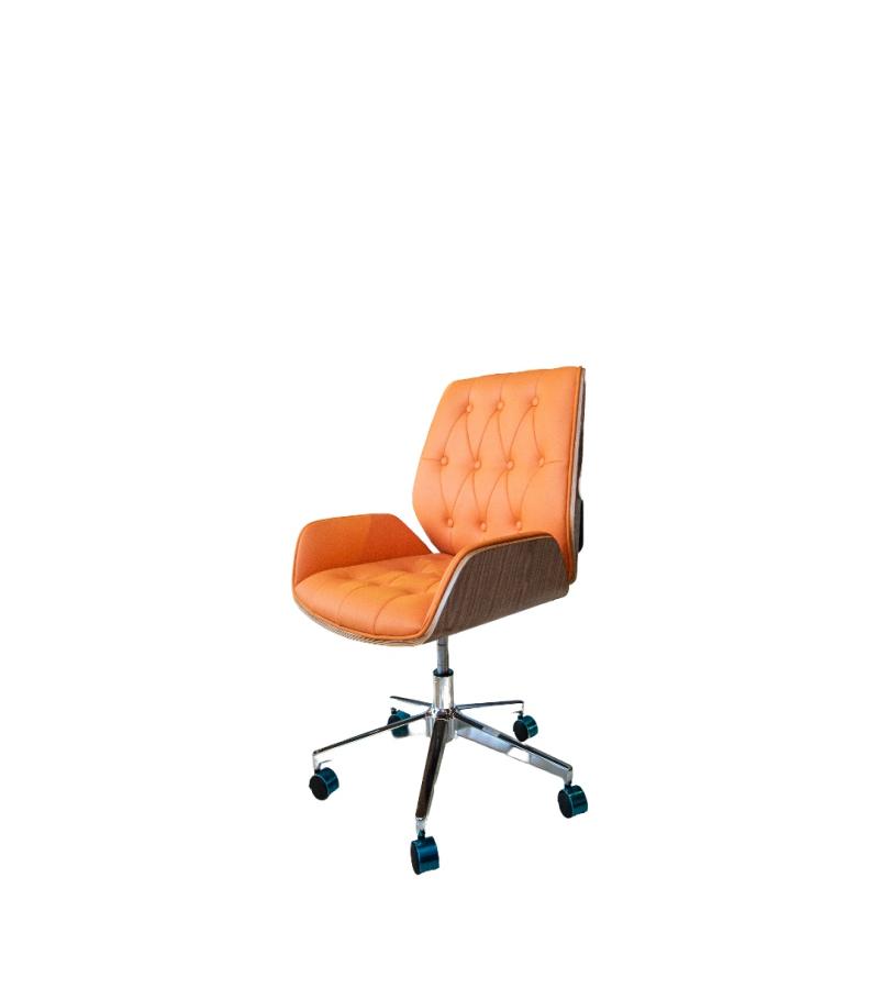 საოფისე სკამი  #FSHL-816B  ORANGE/WALLNUT