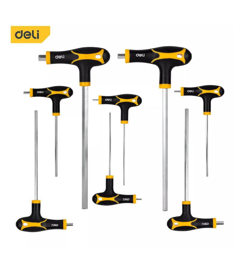 ექვსკუთხა ქანჩის ნაკრები  T-YPE / HEX KEY  DL233108    მწარ.  deli 