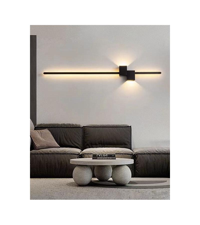კედლის სანათი   GZMO-9137   L900*120*80 /  18W+7W ფერი:BLACK BRASS