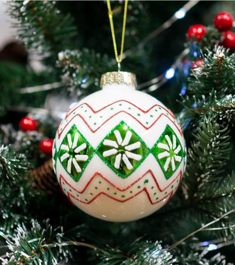 მინის საახალწლო სათამაშო   ბურთულა  10 სმ  HTSD-2305087