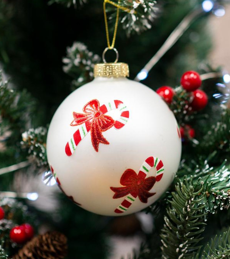 Стеклянный новогодний шар-игрушка 10 см HTSD-2305083