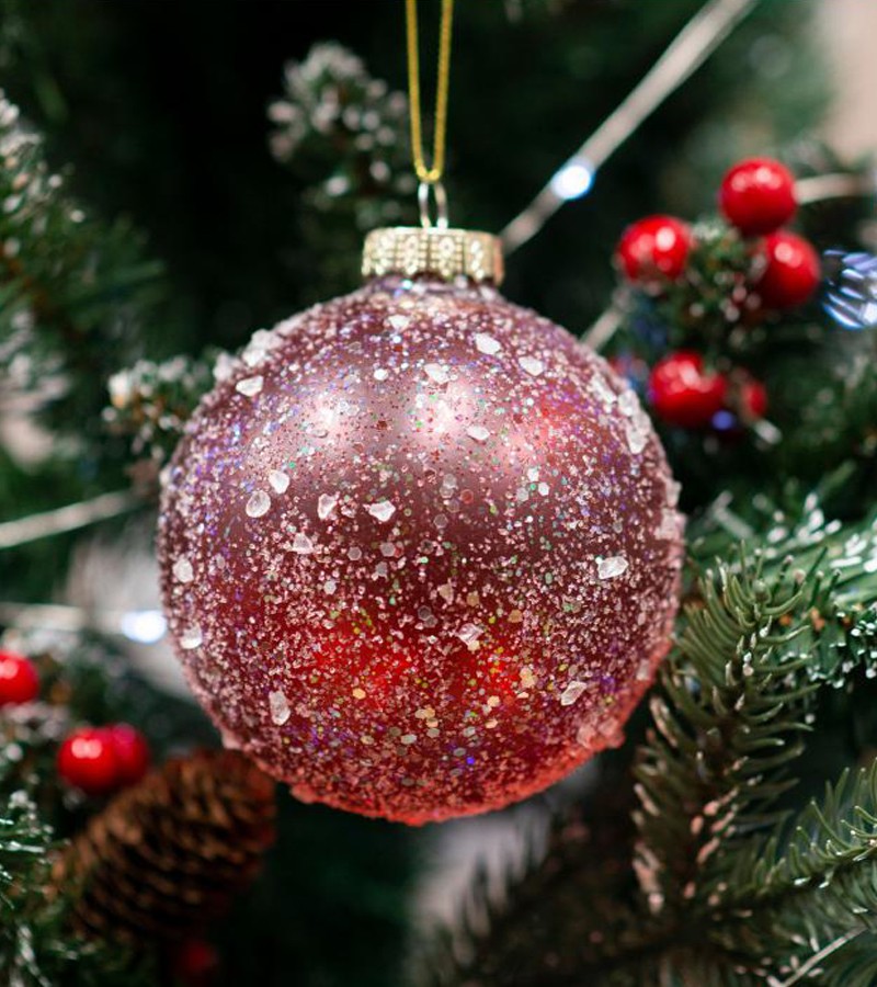 მინის საახალწლო სათამაშო   ბურთულა  10 სმ  HTSD-2305080