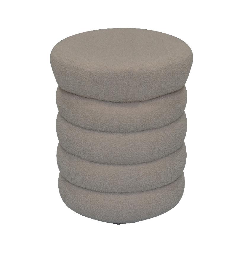 პუფი სათავსოთი,  მრგვალი   #XYF231607 (38*38*40)    ფერი. TAUPE  მწარ. BAILEY