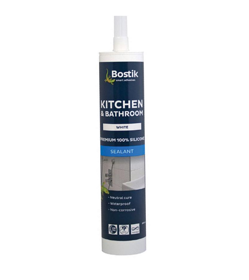 ჰიგიენური სილიკონი Bath & Kitchen  100% Silicone  გამჭირვალე  280 მლ  BOSTIK