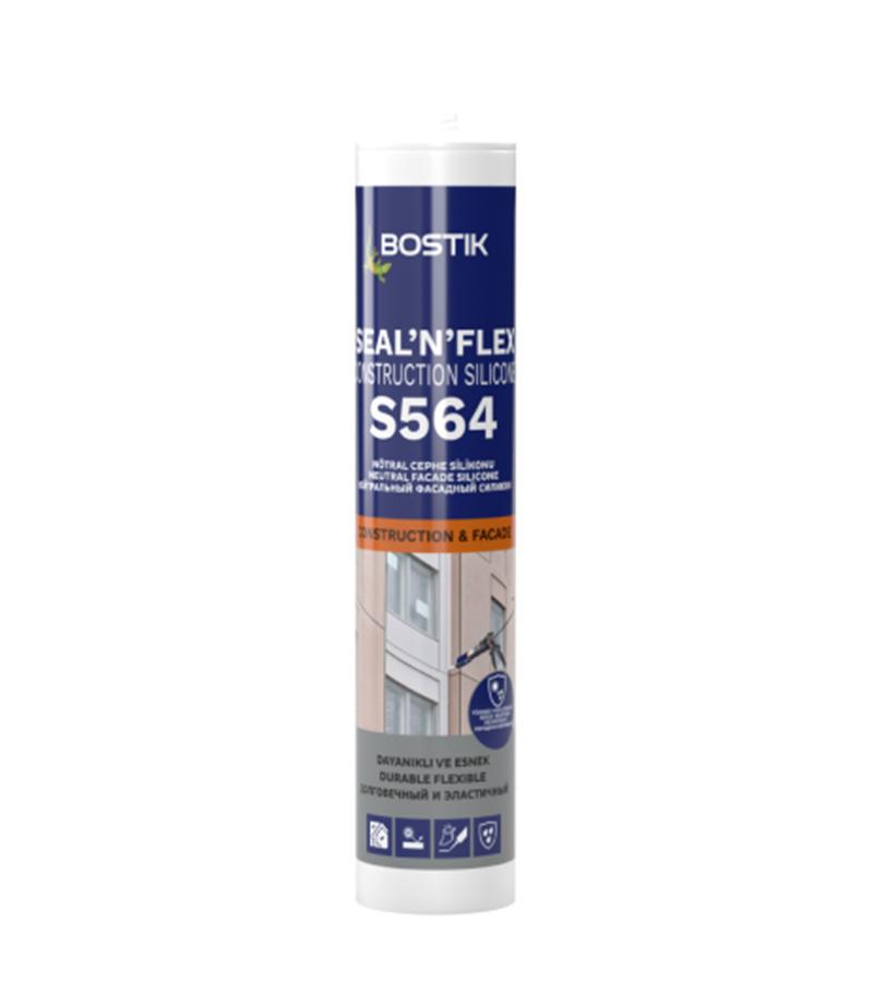 სილიკონი ფასადისთვის Construction Silicone S564  შავი 300 მლ  BOSTIK