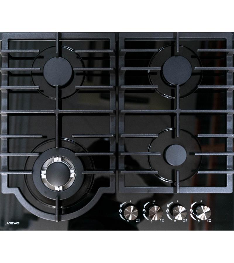 გაზქურის ზედაპირი  4-ნი  E60-4025G  Black მინა  შავი   მწარ.VIEVO