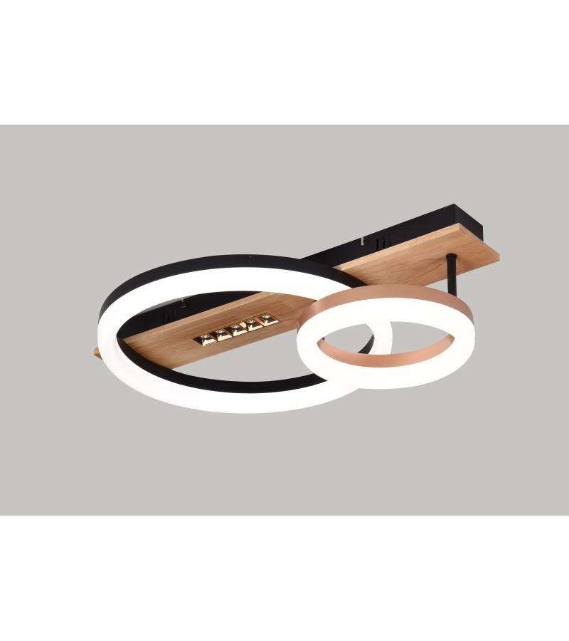 ჭაღი LED   GZCG-CH8002/230+400B 20W + 5W  ფერი:  Black + Wood (4000K) 