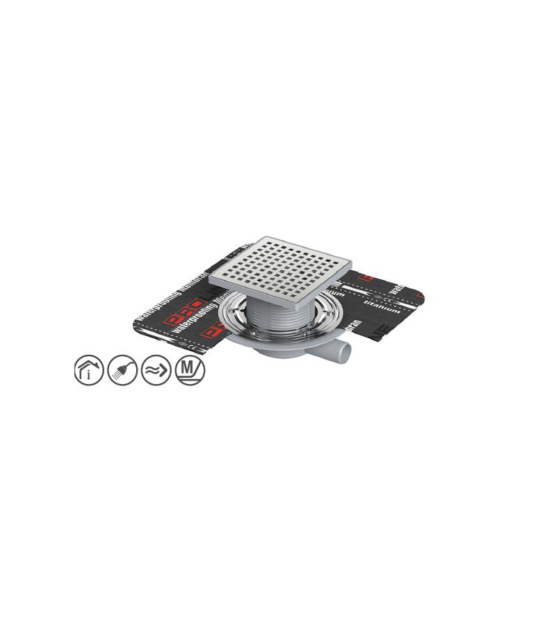 ტრაპი   HEIGHT ADJUSTABLE FLOOR DRAIN   10x10  50მმ  #VFD-734110    VALTEMO 