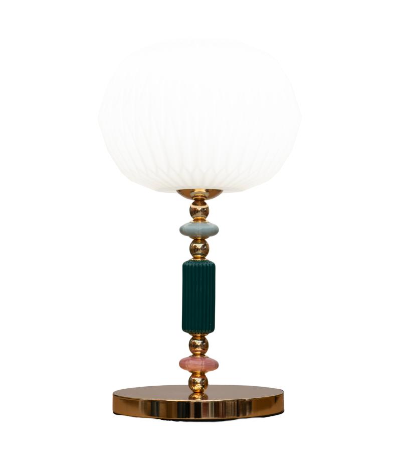 მაგიდის სანათი   GZMXJ-7826-T1 ფერი:Gold  ზომა:D30*H20cm/TH50cm   E27   