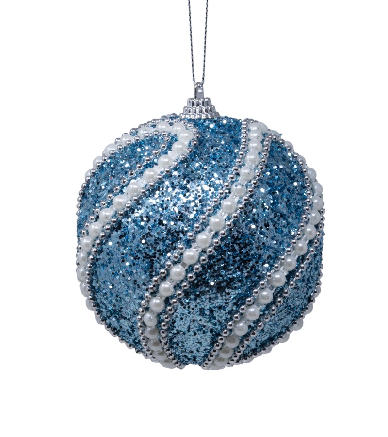 Новогодняя игрушка-шар 2 шт 10 см LILI24-A3-32249FB+W10