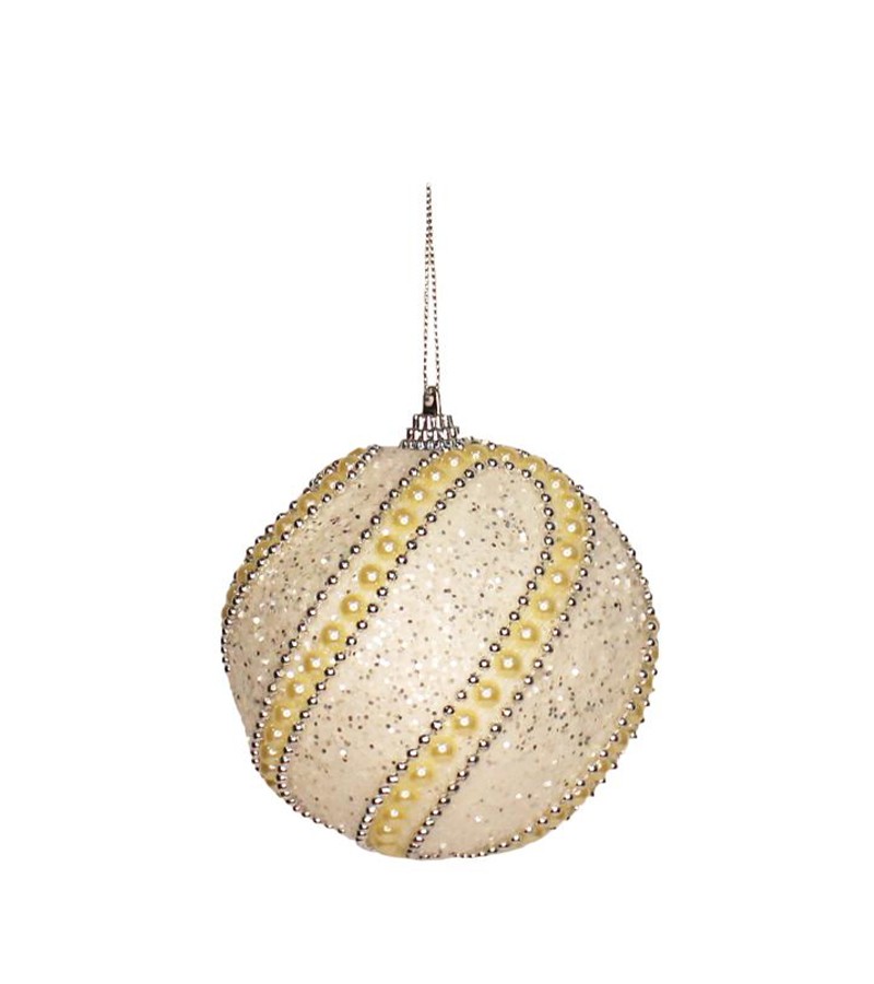 საახალწლო სათამაშო   ბურთულა 2ც 10 სმ LILI24-A3-32249W+S10