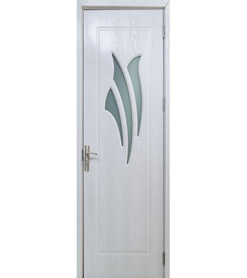 კარი მინით  KM-701 ზომა  205*80*4 ფერი  Pearl  White  (AKC-021)