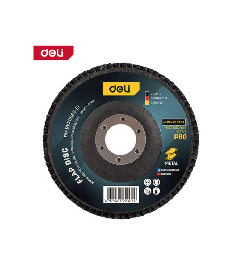 საპრიალებელი დისკი  P60  115*22,2 mm  DH-BYP11560-E1    მწარ.  deli 