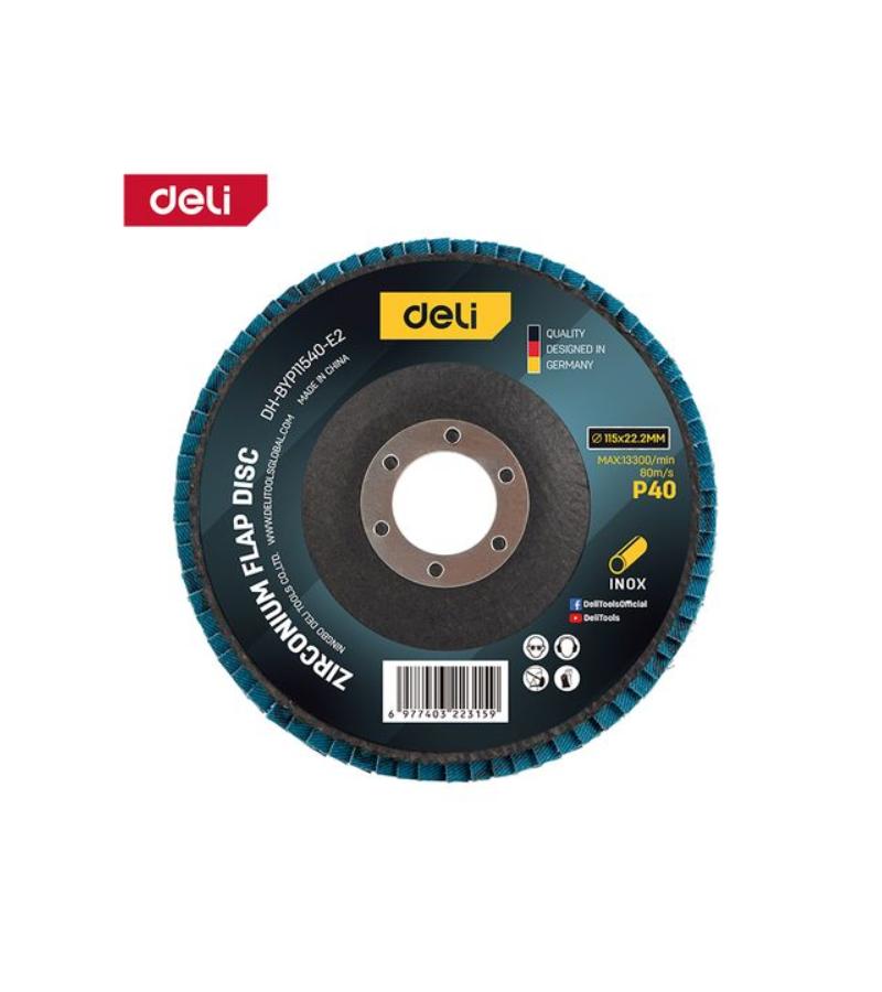 საპრიალებელი დისკი  P80  115*22,2 mm  DH-BYP11580-E1    მწარ.  deli 