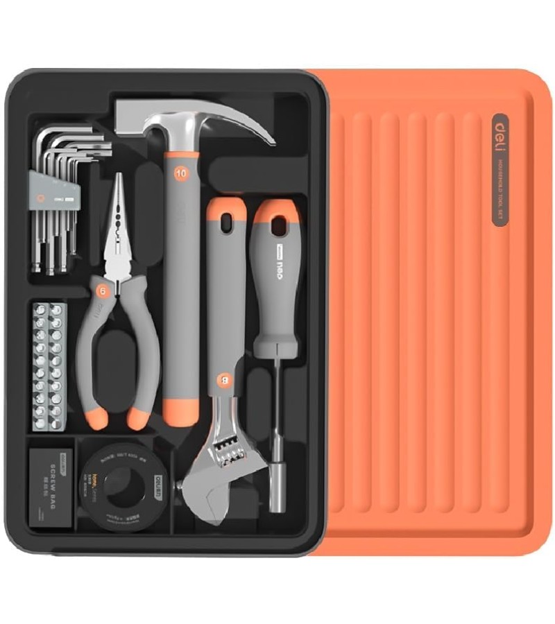 ხელსაწყოების ნაკრები  34ც  H1001-E  Home°/ Grey-Orange   მწარ.  deli 