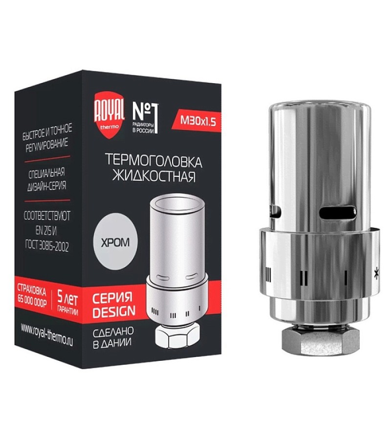 თერმოსტატიკური თავი  M30*1.5  ქრომირებული  მწარ. Royal Thermo