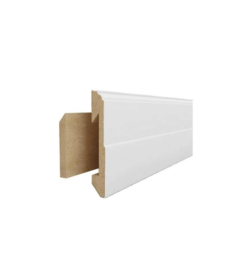 ლამინ. იატაკის პლინტუსი  MDF 18*100*2800  SPR-5020 შესაღები #3082 MATT BUTE  WHITE   მწარ.  AGT